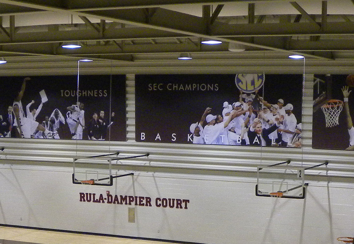 Direct Mount Stationary Wall Mount Basketball Backstop, 4' - 6' Length