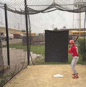 Baseball Vinyl Hitting Backdrop with Pitching Target