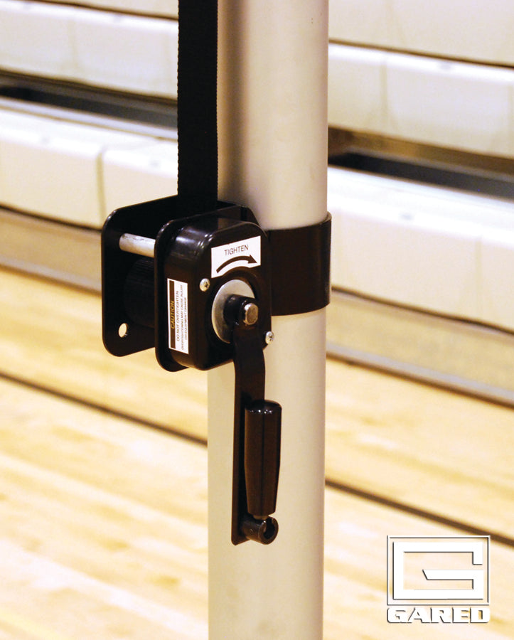 RALLYLINE 3 1/2" OD Scholastic Telescopic One-Court Volleyball System, Less Floor Sleeves and Covers