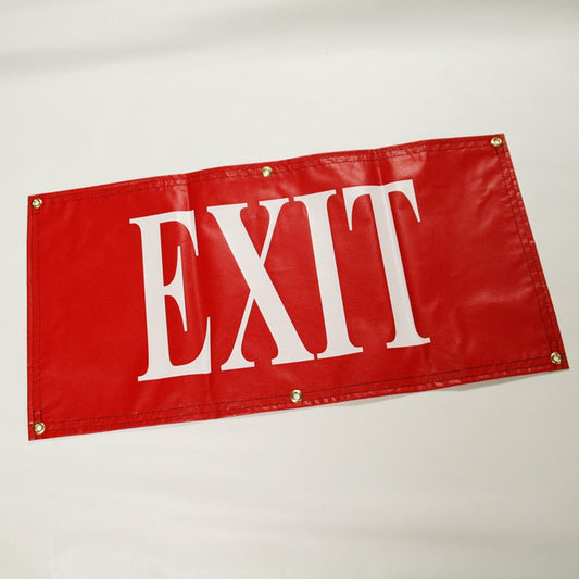 Vinyl Exit Sign, Red with White Letters
