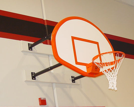 Corner Mount Stationary Wall Mount Basketball Backstop, 4' - 6' Length