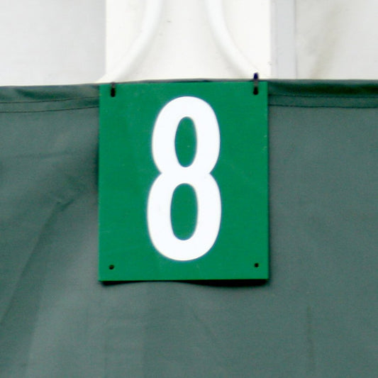 Court Numbers, White On Green (Plastic)