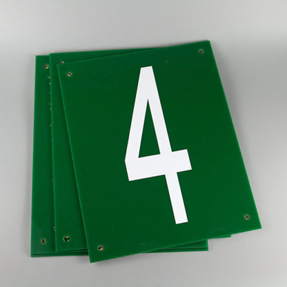 Court Numbers, White On Green (Plastic)