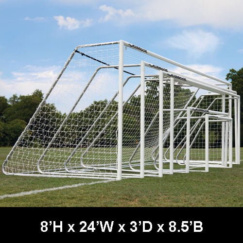 CLUB Portable Soccer Goals, 3″ Round Aluminum with 4mm Nets