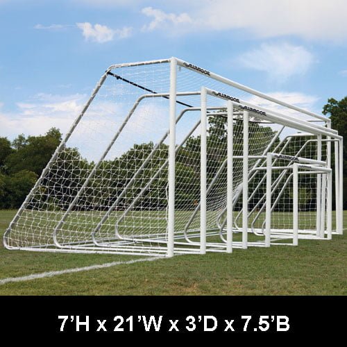 CLUB Portable Soccer Goals, 3″ Round Aluminum with 4mm Nets