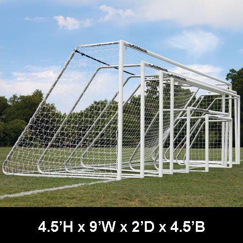 CLUB Portable Soccer Goals, 3″ Round Aluminum with 4mm Nets