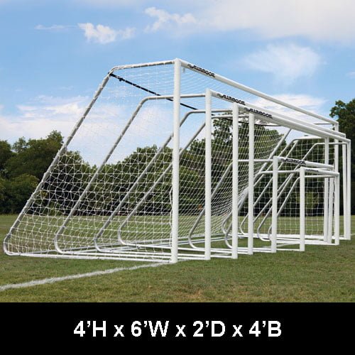 CLUB Portable Soccer Goals, 3″ Round Aluminum with 4mm Nets
