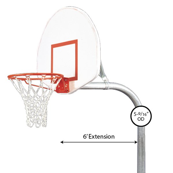 Gooseneck 5-9/16″ OD Pole Only with 6′ Extension & Sway Braces