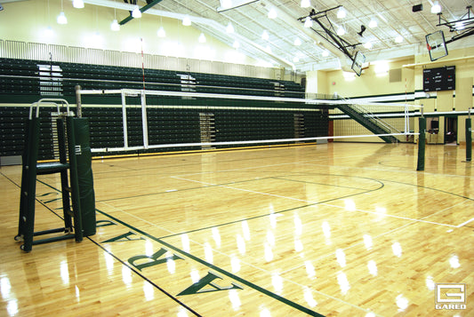 OMNISTEEL 3" O.D. One-Court Volleyball System Less Floor Sleeves and Cover Plates