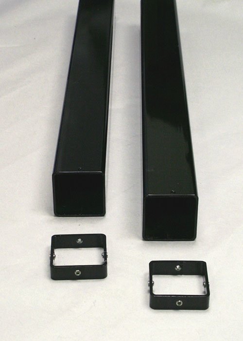 GS-36SQ Steel Ground Sleeves 36″ Long for 3″ SQ Posts w/Collars (For Sand VB), Black