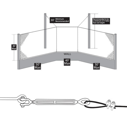 Douglas® Suspended Backstop Cable Hardware Kit