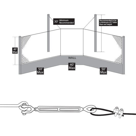 Douglas® Suspended Backstop Cable Hardware Kit