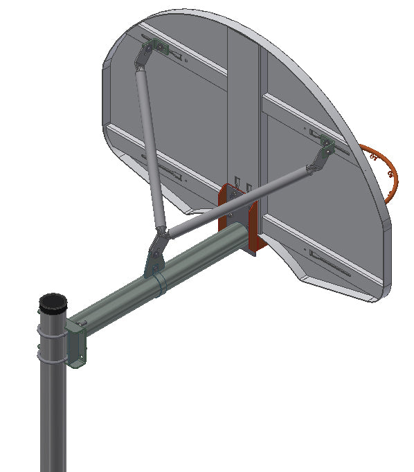 Standard Duty Playground 4-1/2" O.D. Rear-Mount Adjustable Straight Post