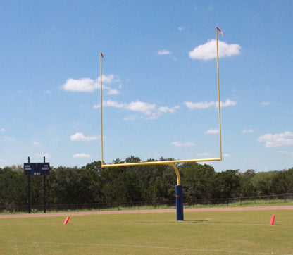 High School 4-1/2" O.D. Yellow Football Goalpost, Permanent/Sleeve Mount