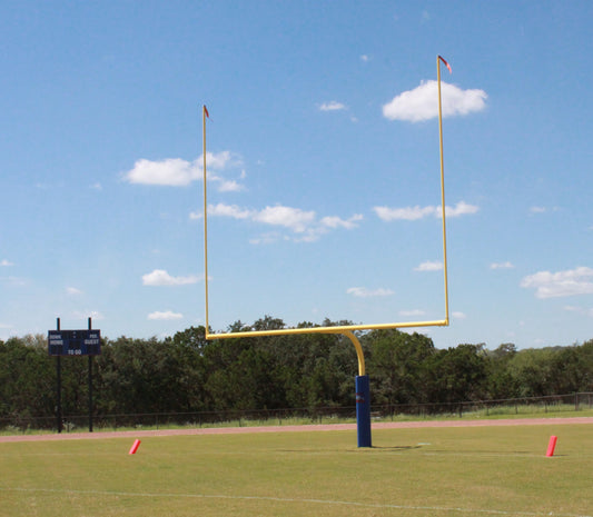College 5-9/16” O.D. Yellow Football Goalpost, Permanent/Sleeve Mount