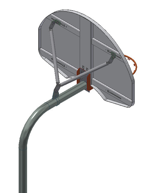 Standard Duty Playground 4-1/2" O.D. Rear-Mount Gooseneck Post