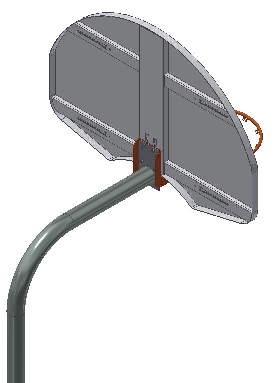Standard Duty Playground 4-1/2" O.D. Unbraced Rear-Mount Gooseneck Post