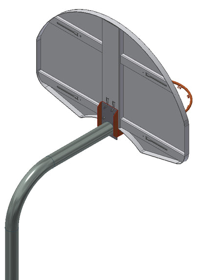 Standard Duty Playground 4-1/2" O.D. Unbraced Rear-Mount Gooseneck Post