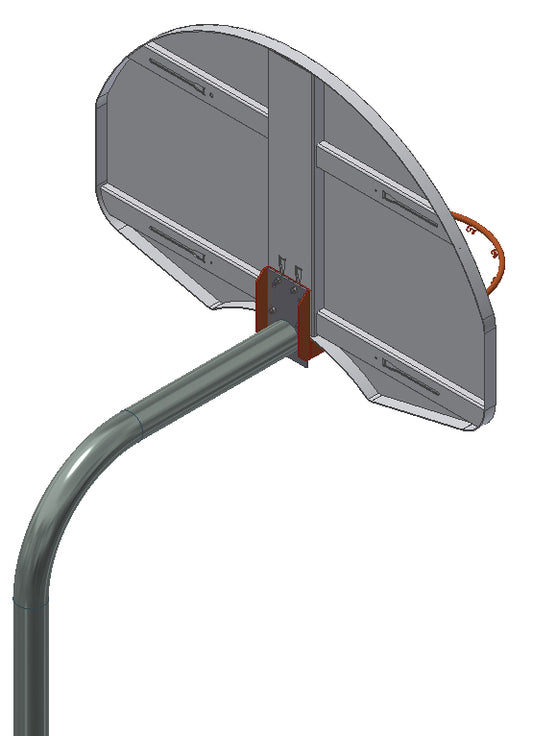 Standard Duty Playground 4-1/2" O.D. Unbraced Rear-Mount Gooseneck Post