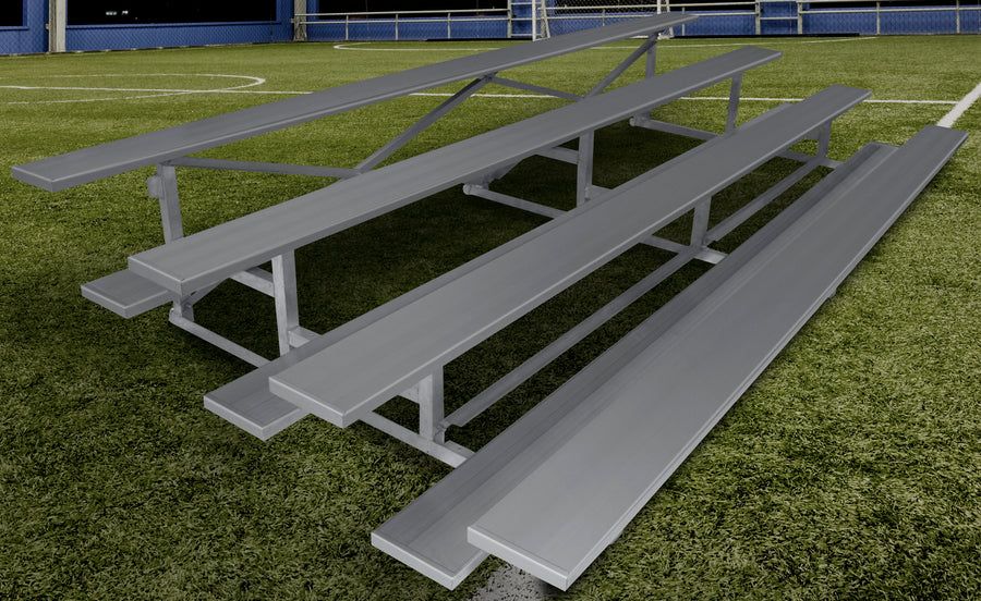 Spectator Stationary 7' 6" Low Rise Bleacher, 4 Row, Double Foot Plank