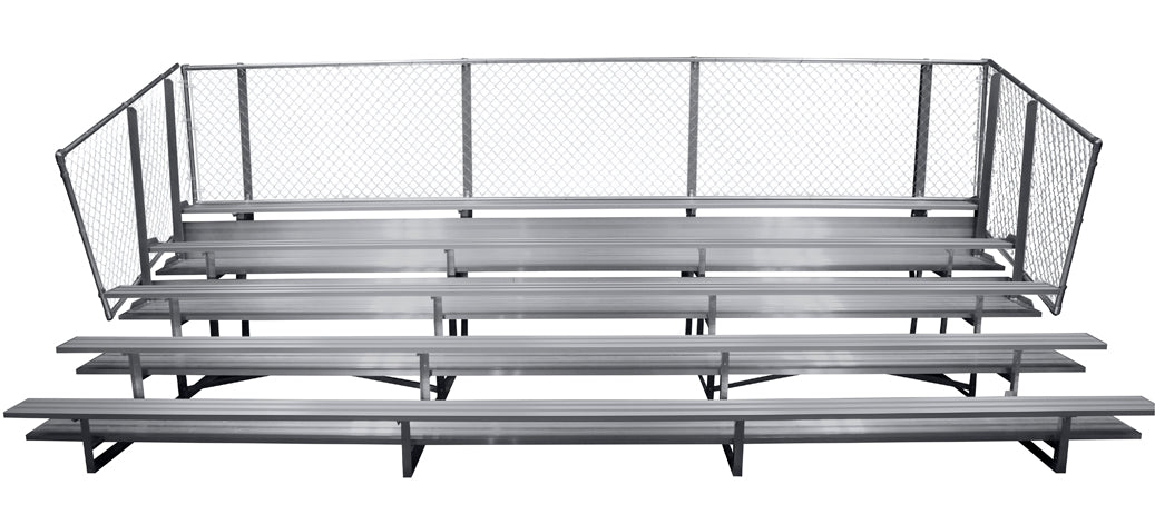 Spectator Stationary 15' Bleacher, 5 Row, Double Foot Plank