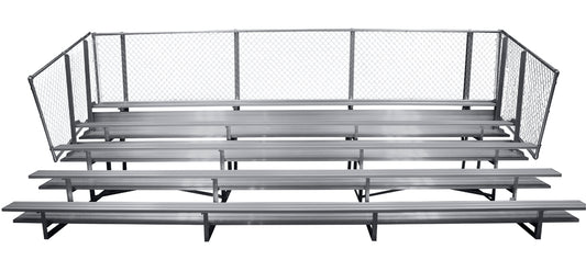 Spectator Stationary 15' Bleacher, 5 Row, Double Foot Plank