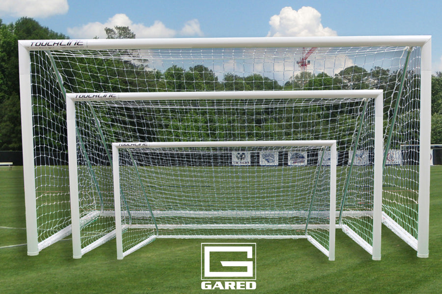 Touchline® Striker Round-Frame Aluminum Soccer Goal, 6' x 12'