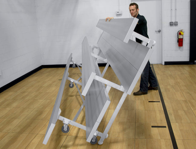 Spectator Tip n' Roll 7' 6" Bleacher, 2 Row, Double Foot Plank