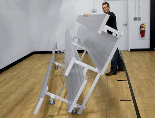 Spectator Tip n' Roll 7' 6" Bleacher, 2 Row, Double Foot Plank