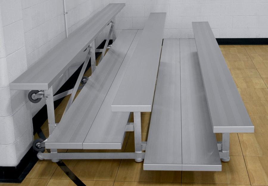 Spectator Tip n' Roll 15' Bleacher, 2 Row Double Foot Plank
