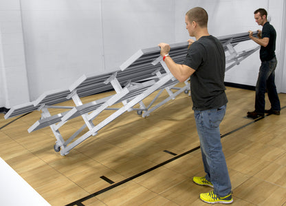 Spectator Tip n' Roll 15' Low Rise Bleacher, 4 Row, Double Foot Plank