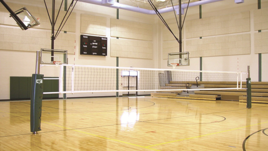 OMNILITE 3" OD Collegiate One-Court Volleyball System, Less Floor Sleeves and Covers