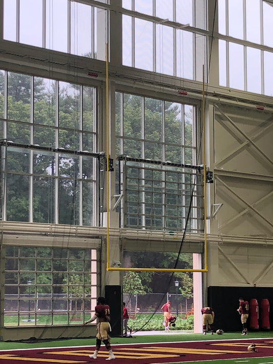 Ceiling-Hung Retractable Football Goalposts