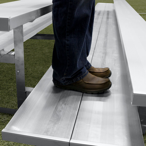 Spectator Tip n' Roll 15' Low Rise Bleacher, 4 Row, Double Foot Plank