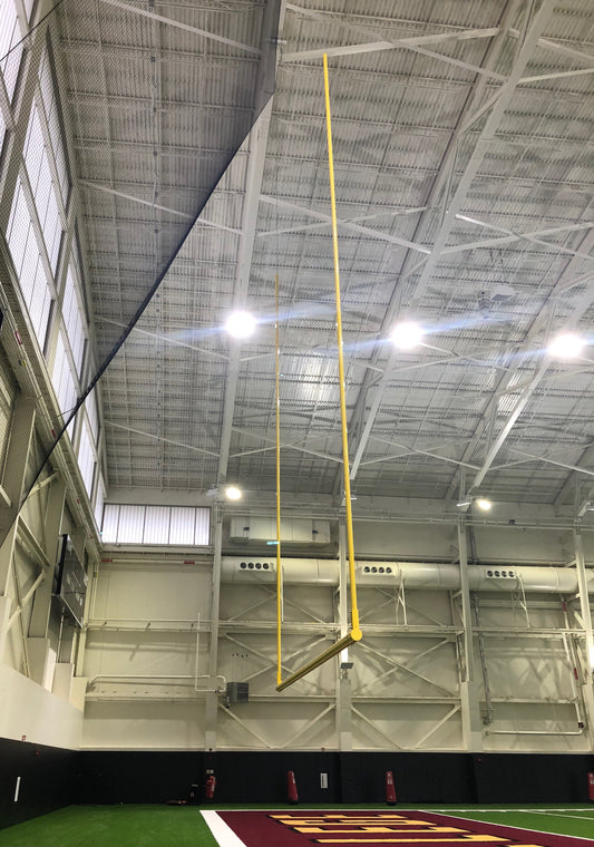 Ceiling-Hung Retractable Football Goalposts