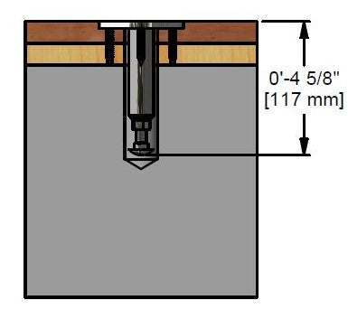 Wood Surface over Concrete Floor Anchor